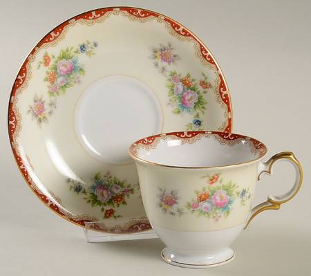 Rutland (Smooth Verge, Japan) Footed Demitasse Cup & Saucer Set