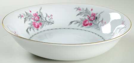 Saratoga (Red & Gray Flowers) 9" Round Vegetable Bowl