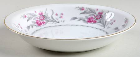 Saratoga (Red & Gray Flowers) Rim Soup Bowl