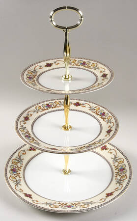 Wheeling (Japan) 13 7/8"-14 1/4" 3-Tiered Serving Tray(DP,SP,BB) HC