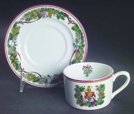 All The Days of Christmas Flat Cup & Saucer Set
