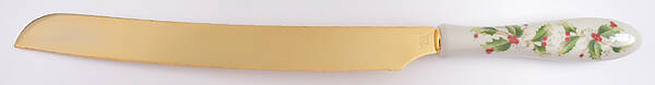 Holly Cake Knife/Server with Stainless Blade