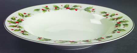 Holly Rim Soup Bowl