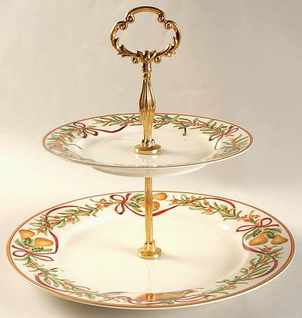 Queensberry 2 Tiered Serving Tray (Dinner & Salad Plate)