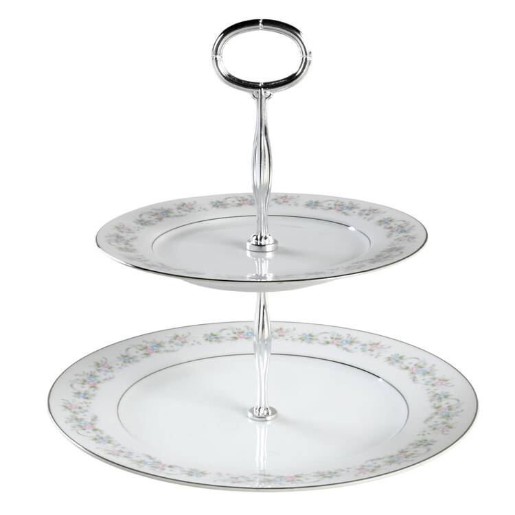 Suzanne 6 5/8"-10"  2 Tiered Serving Tray (Dp, Sp) HC