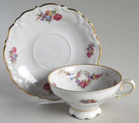 Dresden Garland Footed Cup & Saucer Set