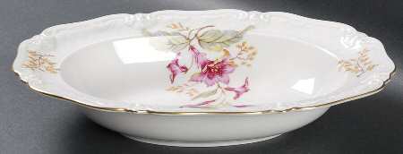 Hibiscus 10" Oval Vegetable Bowl