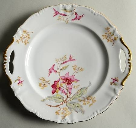 Hibiscus Handled Cake Plate