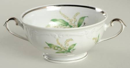 Lilly Lily of The Valley Footed Cream Soup Bowl