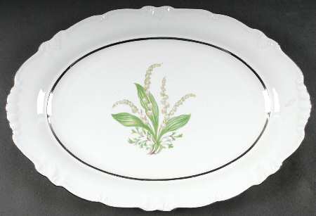 Lilly Lily of The Valley 15" Oval Serving Platter