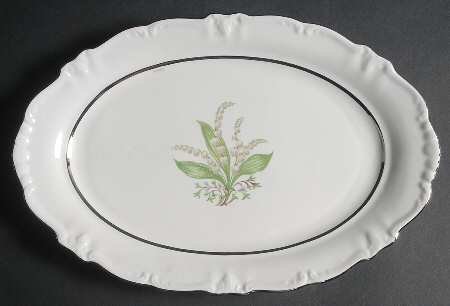 Lilly Lily of The Valley 12" Oval Serving Platter
