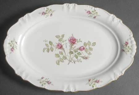 Moss Rose 15" Oval Serving Platter