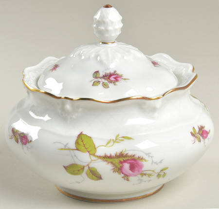 Rose Brier (White) Sugar Bowl & Lid