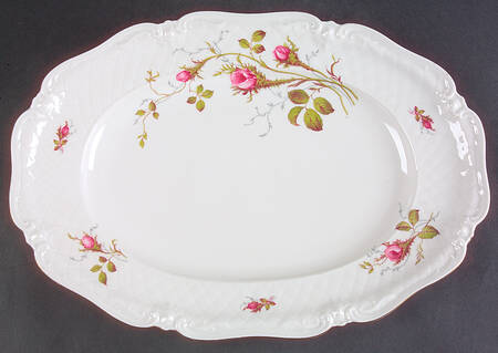 Rose Brier (White) 15" Oval Serving Platter