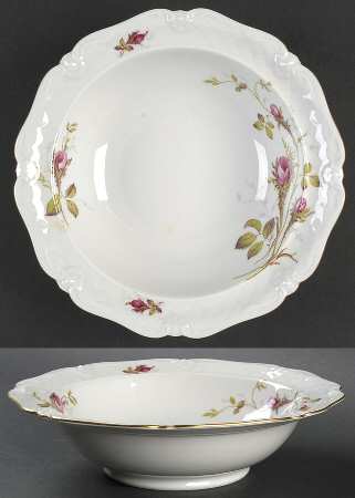 Rose Brier (White) 9" Round Vegetable Bowl