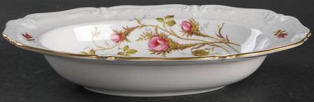 Rose Brier (White) 10" Oval Vegetable Bowl