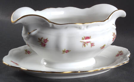 Rosette Gravy Boat with Attached Underplate