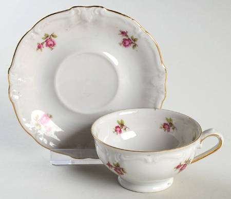 Rosebud Footed Demitasse Cup & Saucer Set