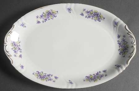 Violet Violet Bouquet 15" Oval Serving Platter