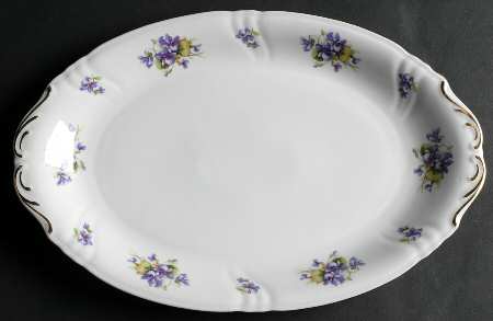 Violet Violet Bouquet 13" Oval Serving Platter