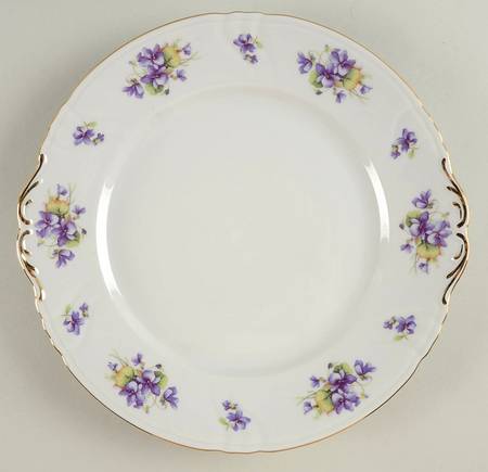 Violet Violet Bouquet Handled Cake Plate