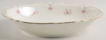 Wild Rose (No Floral Center with Verge) 9" Oval Vegetable Bowl