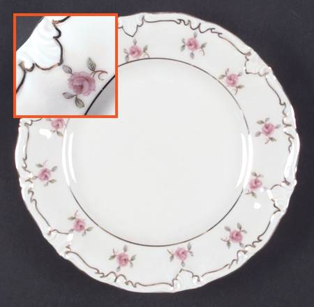 Wild Rose (No Floral Center with Verge) Bread & Butter Plate