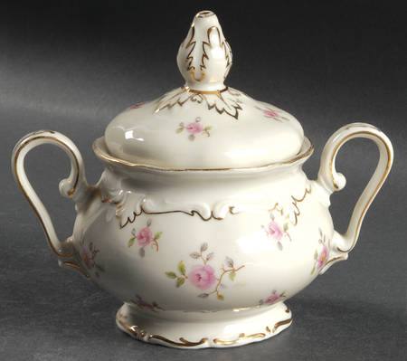 Wild Rose (No Floral Center with Verge) Sugar Bowl & Lid