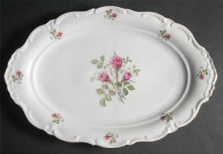 Wild Rose (Floral Center) 15" Oval Serving Platter