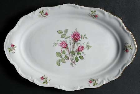 Wild Rose (Floral Center) 13" Oval Serving Platter