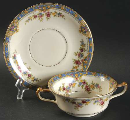 Chesly Flat Cream Soup Bowl & Saucer Set