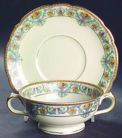 The Copley Footed Cream Soup Bowl & Saucer Set