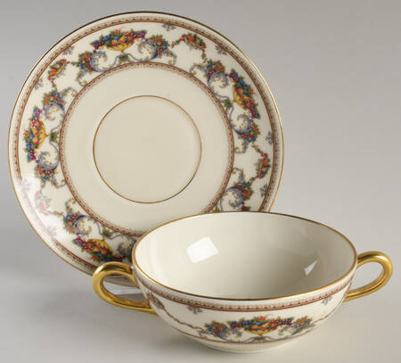 The Festival (Fruit) Flat Cream Soup Bowl & Saucer Set