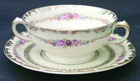 The Festival (Flowers) Footed Cream Soup Bowl & Saucer Set