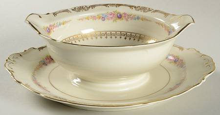 The Festival (Flowers) Gravy Boat with Attached Underplate