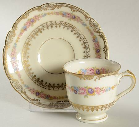 The Festival (Flowers) Footed Demitasse Cup & Saucer Set