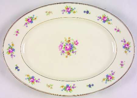 June Roses 15" Oval Serving Platter