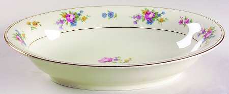 June Roses 10" Oval Vegetable Bowl