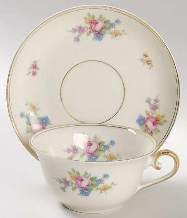 June Roses Flat Cup & Saucer Set