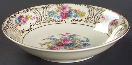 Queens Rose (Smooth, Gold Scrolls) Fruit/Dessert (Sauce) Bowl