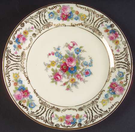 Queens Rose (Smooth, Gold Scrolls) Bread & Butter Plate