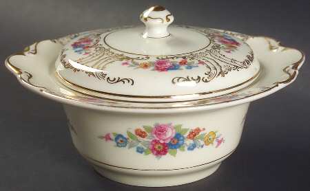 Queens Rose (Smooth, Gold Scrolls) Sugar Bowl & Lid