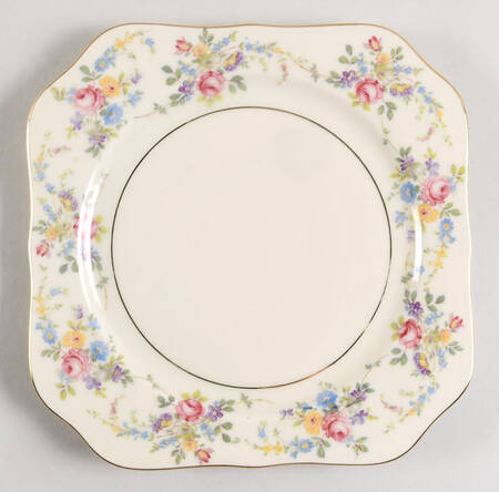 Queens Rose (Scalloped, No Gold Scrolls) Square Salad Plate