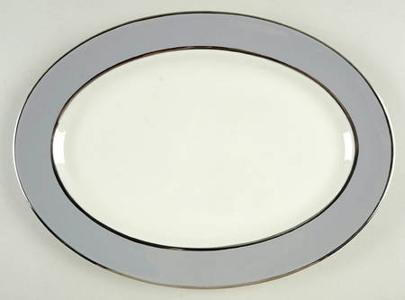 Ambassador Gray (Platinum) 13" Oval Serving Platter