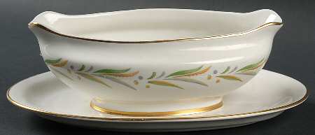 Autumn (Smooth Edge) Gravy Boat with Attached Underplate