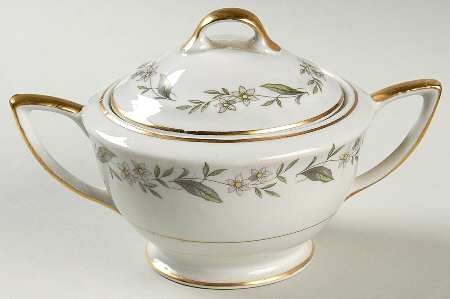 Bridal Wreath Sugar Bowl & Lid