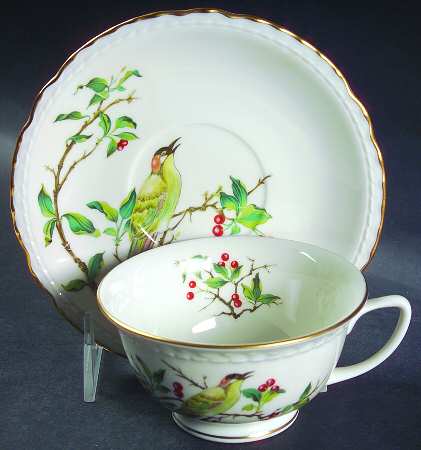 Cherry Branch Footed Cup & Saucer Set