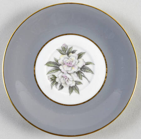Countess Heirloom Gray (Gold Trim) Saucer for Footed Cup