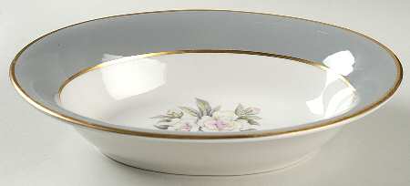 Countess Heirloom Gray (Gold Trim) 10" Oval Vegetable Bowl