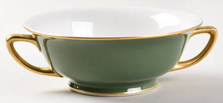 Countess Madison Jade Green Footed Cream Soup Bowl